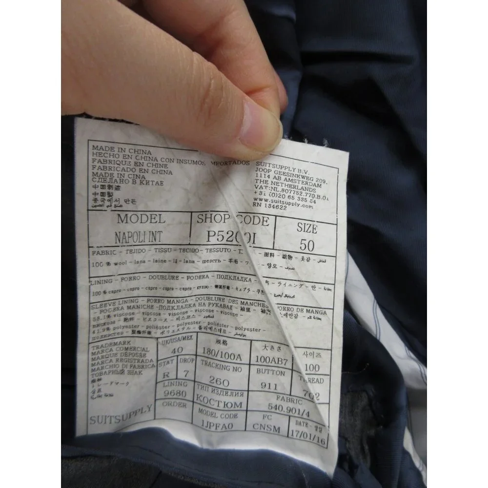 Suitsupply Sport Coat 40 Vitale Barberis Blazer Wool Super 120s Italy